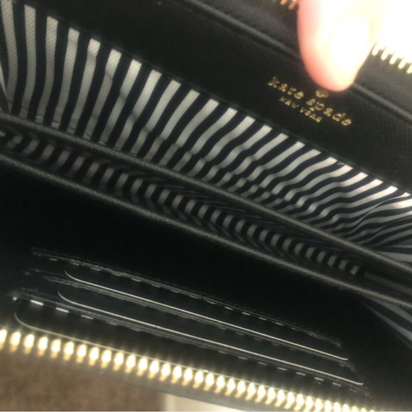 NWT rare vintage Kate Spade large wristlet wallet in 100% black leather - Picture 10 of 10